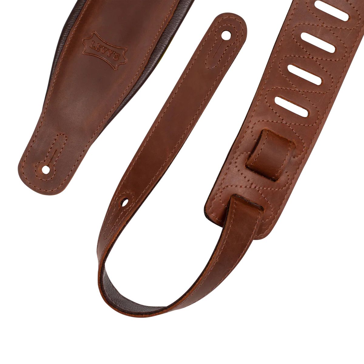 Levy Like Butter Series Leather Guitar Strap in Brown